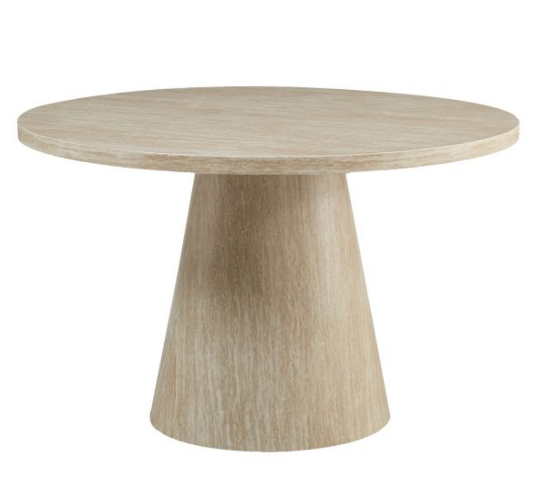 Godiva Round Pedestal Table in Ivory Stone