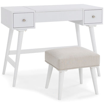 Thea Vanity With Stool -White