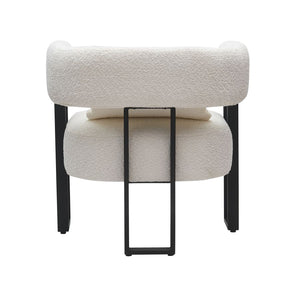 Scarlet Accent Chair in Ivory Boucle and Black