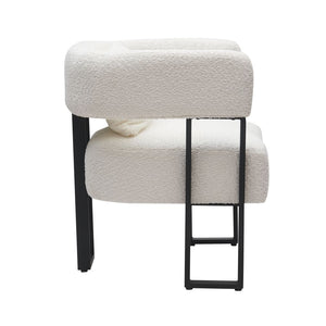 Scarlet Accent Chair in Ivory Boucle and Black
