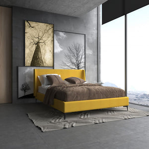 Harmon Upholstered Bed, Mustard