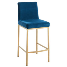 Load image into Gallery viewer, Dani Counter Height Stool -Blue/Gold.
