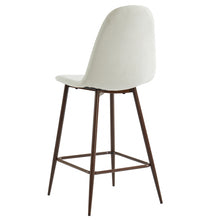 Load image into Gallery viewer, Oscar 26&quot; Counter Height Stool, Beige/Walnut Legs
