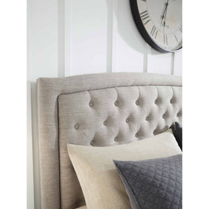 JJ Grey Upholstered Bed.