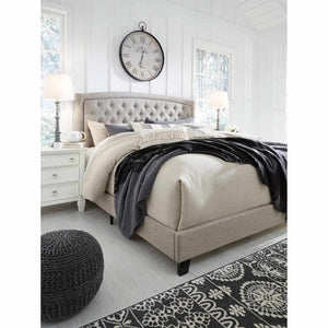 JJ Grey Upholstered Bed.