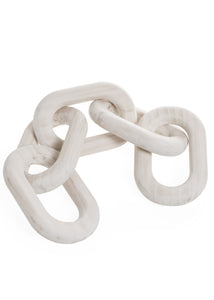 Wood Decorative Chain Links, White