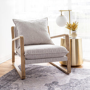 Finn Sling Accent Chair, Taupe Boucle