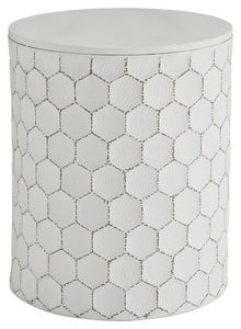 Polly White Accent Stool.