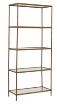 Load image into Gallery viewer, Ryandale Bookcase -Antique Brass Finish * FLOOR MODEL
