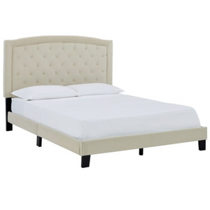 Adelle Upholstered Platform Bed -Cream **KING IN STOCK