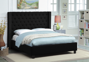 Serena Upholstered Bed, Black