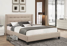 Load image into Gallery viewer, Maya Upholstered Bed, Beige
