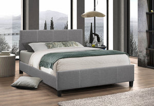 Nora Upholstered Bed, Light Grey