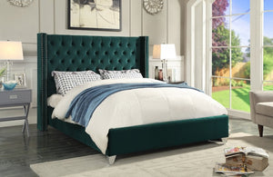 Serena Upholstered Bed, Green