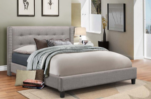 Maya Upholstered Bed, Grey