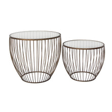 Load image into Gallery viewer, Cyclone Glass Side Tables (Set of two), Gold.
