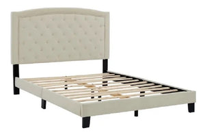 Adelle Upholstered Platform Bed -Cream **KING IN STOCK