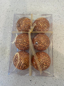 Copper 6 Pack of Ornaments