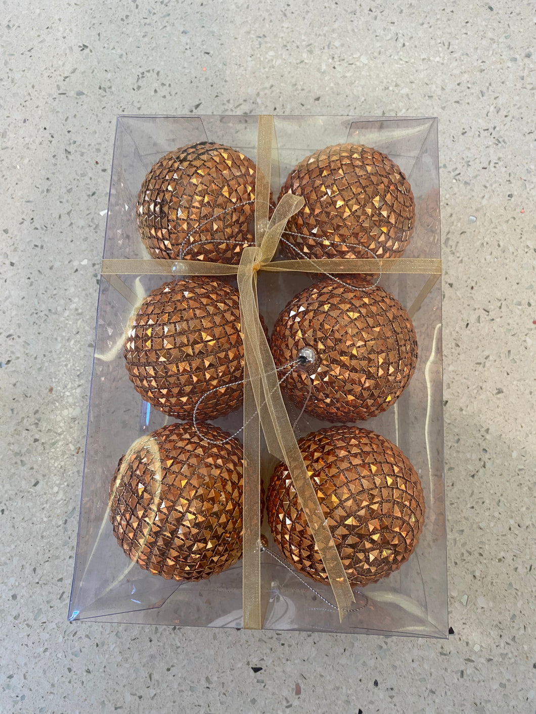 Copper 6 Pack of Ornaments