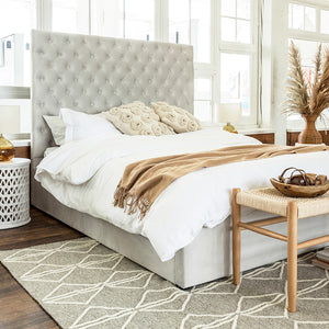 Jolie Upholstered Bed - Light Grey