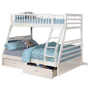 Vivian Twin/Full Bunk Beds with Storage, White