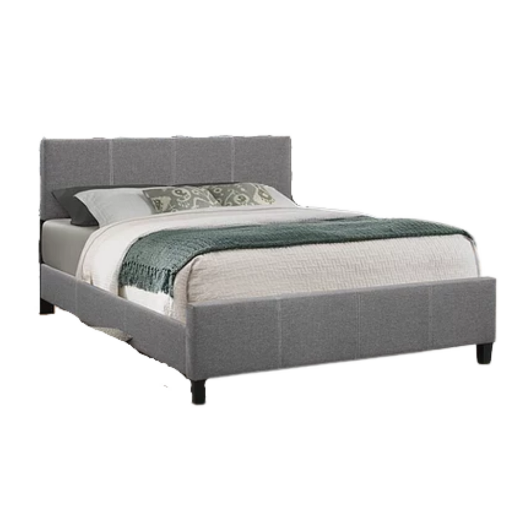 Nora Upholstered Bed, Light Grey