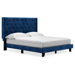 Vincent Upholstered Bed -Blue