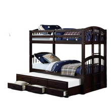 Load image into Gallery viewer, Daisy Twin/Twin + Trundle Bunk Bed With Storage, Espresso
