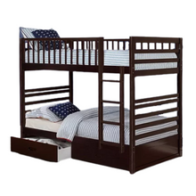 Load image into Gallery viewer, Rae Twin/Twin Bunk Beds with Storage, Espresso
