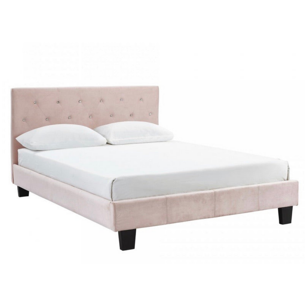 Jemma Blush Upholstered Bed
